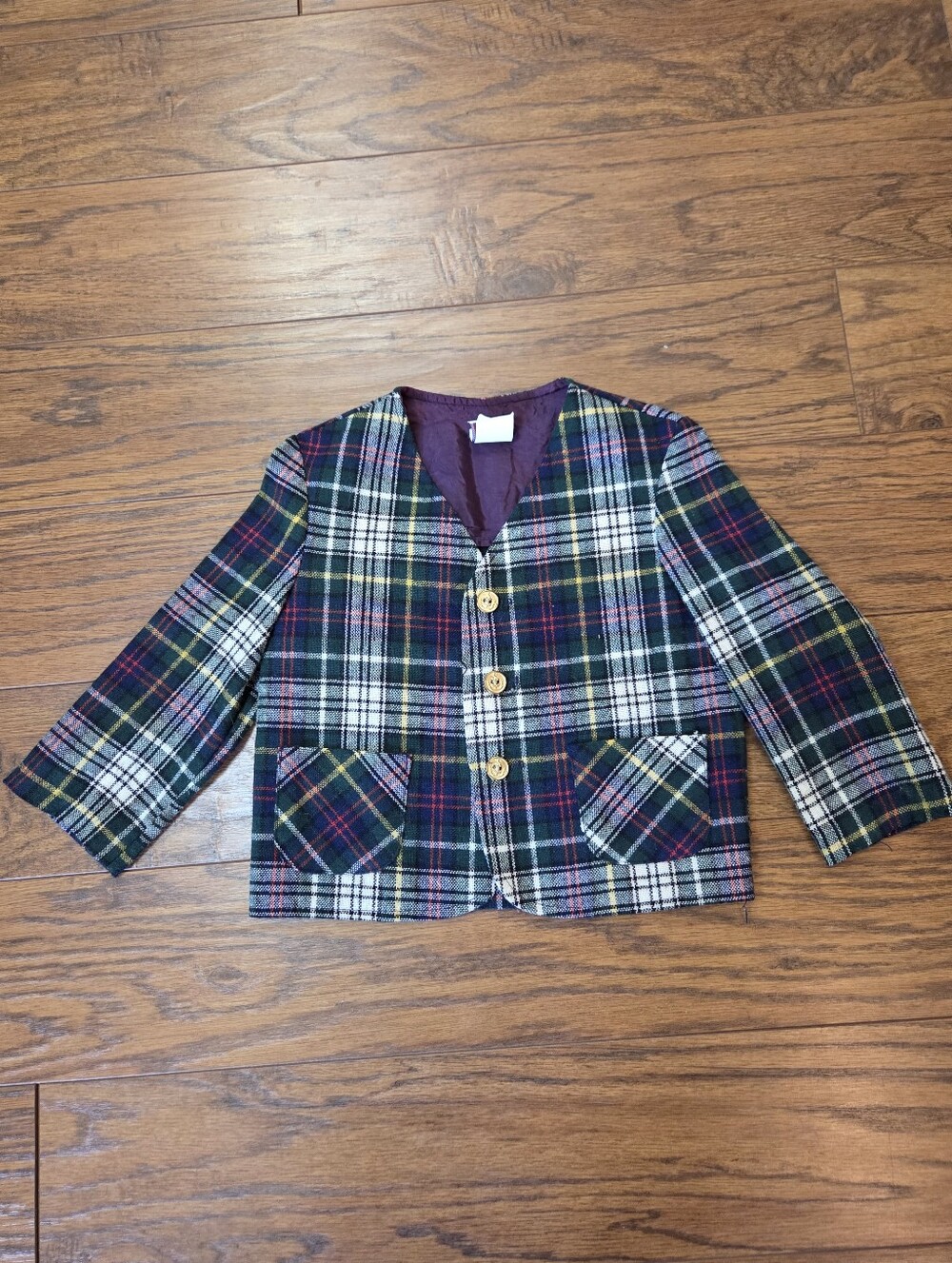 Vintage Great Guy Plaid Blazer Toddler Boys Size 3T Wool Blend Jacket Blazer